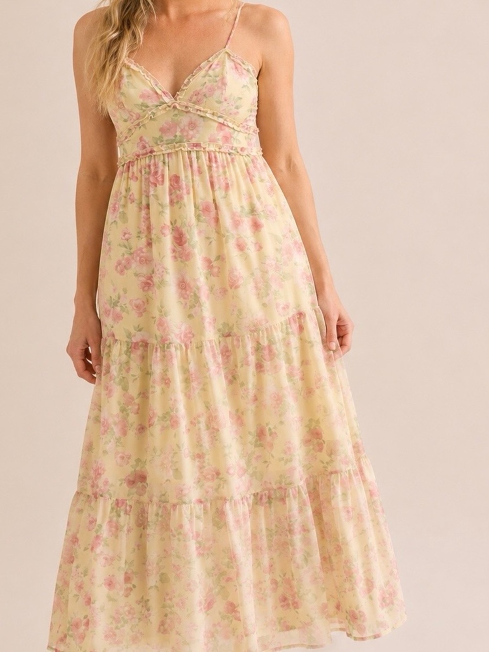NEW Altar’d State Yellow and Pink Floral Maxi Dress Size Medium Available